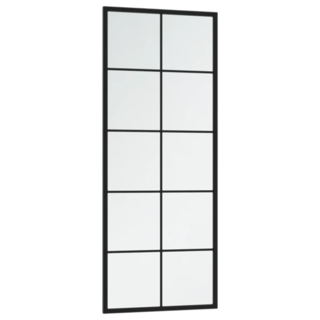 Espejos de pared 2 uds metal negro 100x40 cm