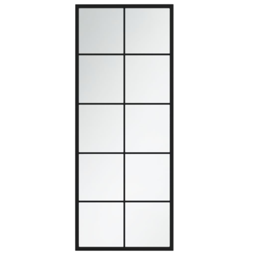 Espejos de pared 2 uds metal negro 100x40 cm