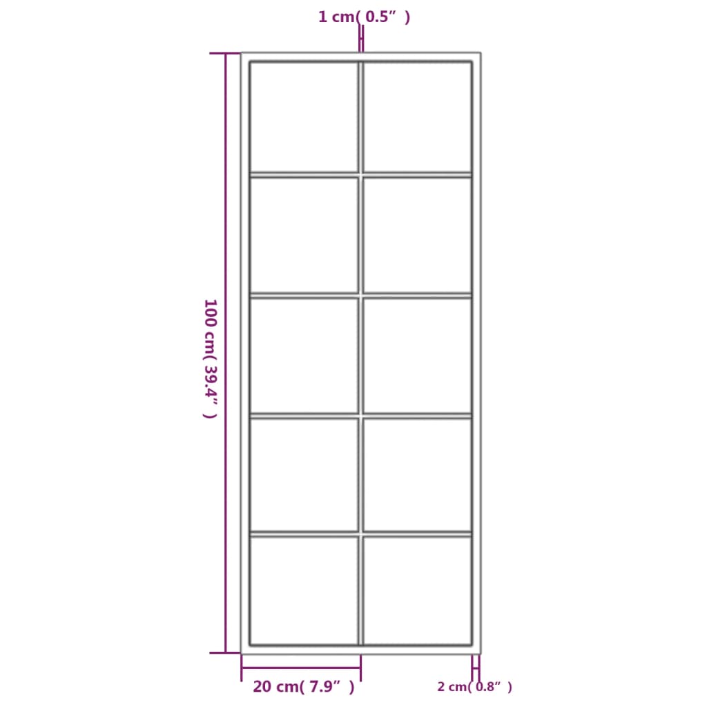 Espejos de pared 2 uds metal negro 100x40 cm