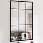 Espejos de pared 2 uds metal negro 100x40 cm