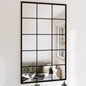 Espejos de pared 2 uds metal negro 100x40 cm