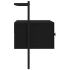 Mueble de TV de pared madera ingeniería negro 60,5x30x51 cm