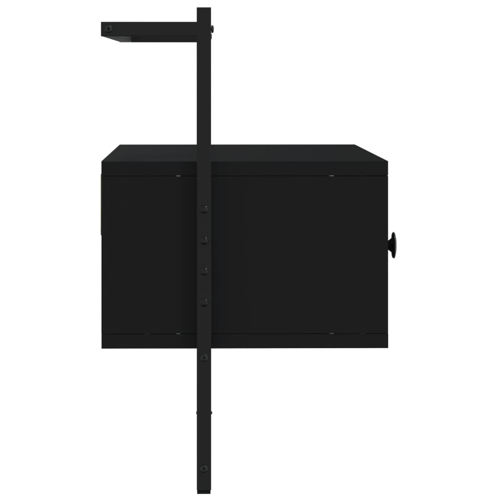 Mueble de TV de pared madera ingeniería negro 60,5x30x51 cm