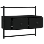 Mueble de TV de pared madera ingeniería negro 60,5x30x51 cm