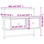 Mueble de TV de pared madera ingeniería negro 60,5x30x51 cm