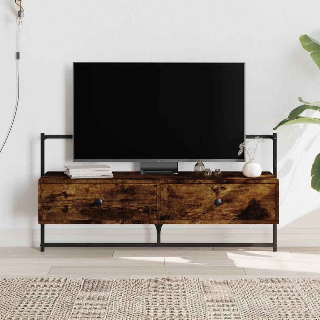 Mueble de TV de pared madera ingeniería negro 60,5x30x51 cm