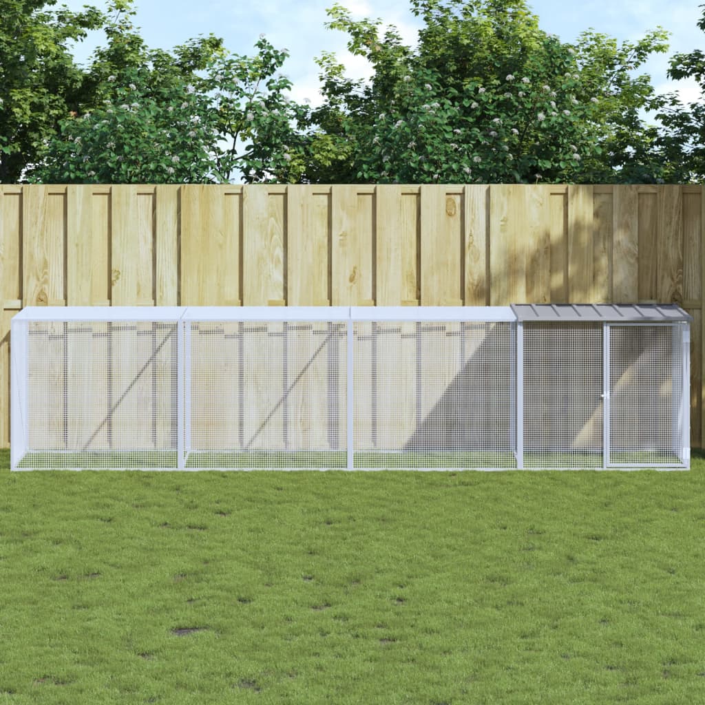 Gallinero con techo acero galvanizado antracita 1003x98x90 cm