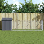 Caseta de perros con corral acero galvanizado 165x455x181 cm