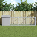 Caseta de perros con corral acero galvanizado 165x455x181 cm