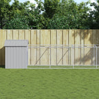Caseta de perros con corral acero galvanizado 165x455x181 cm