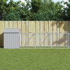 Caseta de perros con corral acero galvanizado 165x455x181 cm