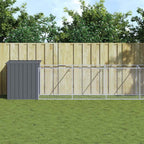 Caseta de perros con corral acero galvanizado 165x455x181 cm