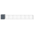 Caseta perros con corral acero galvanizado gris 110x813x110 cm