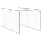 Caseta perros con corral acero galvanizado gris 110x813x110 cm