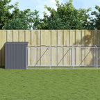 Caseta de perros con corral acero galvanizado 165x455x181 cm