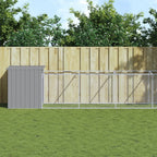 Caseta de perros con corral acero galvanizado 165x455x181 cm