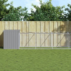 Caseta de perros con corral acero galvanizado 165x455x181 cm
