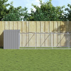 Caseta de perros con corral acero galvanizado 165x455x181 cm
