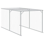 Gallinero con corral acero galvanizado gris 110x1017x110 cm