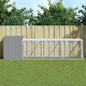 Gallinero con corral acero galvanizado gris 110x1017x110 cm