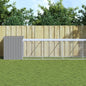 Gallinero con corral acero galvanizado gris 110x1017x110 cm