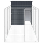 Caseta de perros con corral acero galvanizado 165x455x181 cm