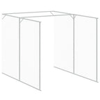Caseta de perros con corral acero galvanizado 165x455x181 cm