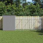 Caseta de perros con corral acero galvanizado 165x455x181 cm