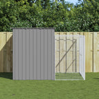 Caseta de perros con corral acero galvanizado 165x455x181 cm