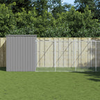 Caseta de perros con corral acero galvanizado 165x455x181 cm