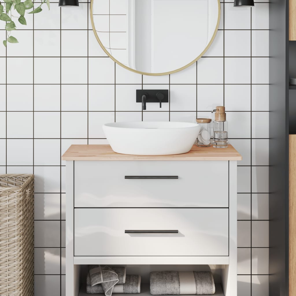 Encimera de baño madera maciza de haya 100x50x1,5 cm