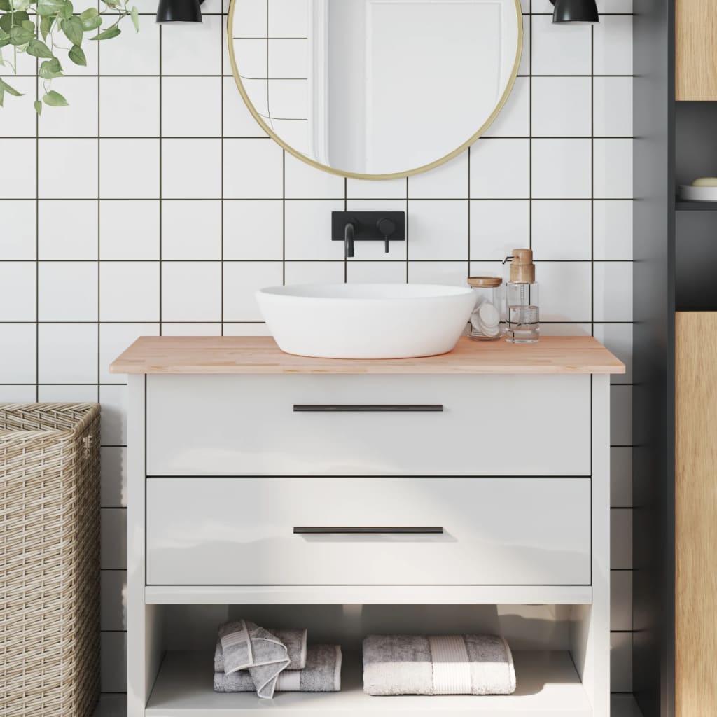 Encimera de baño madera maciza de haya 100x50x1,5 cm