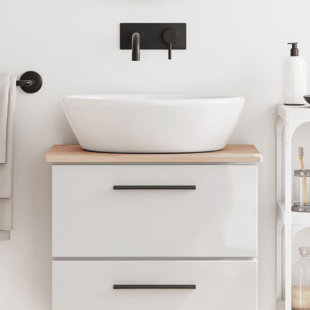 Encimera de baño madera maciza de haya 100x50x1,5 cm