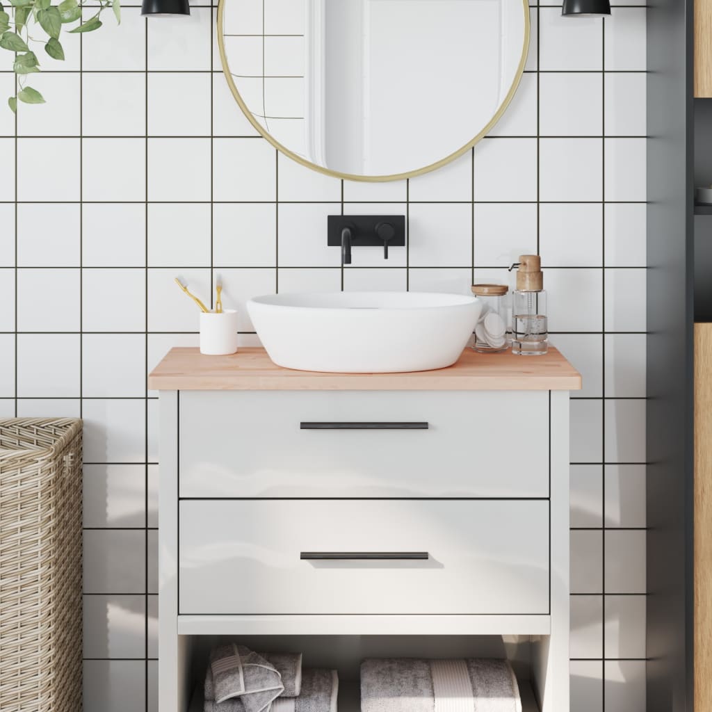 Encimera de baño madera maciza de haya 100x50x1,5 cm