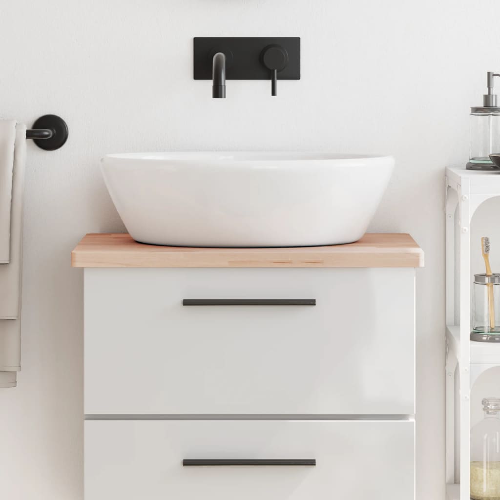 Encimera de baño madera maciza de haya 100x50x1,5 cm