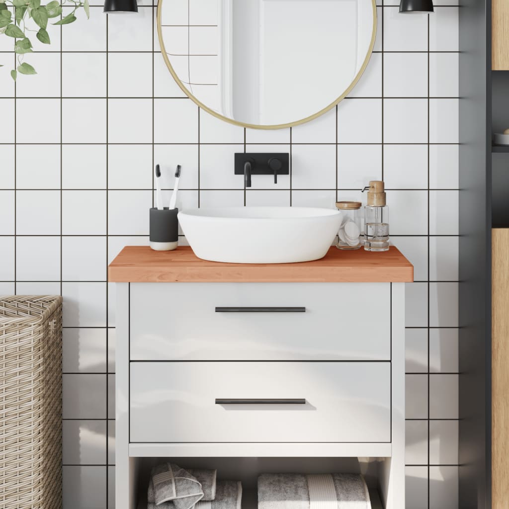 Encimera de baño madera maciza de haya 100x50x1,5 cm