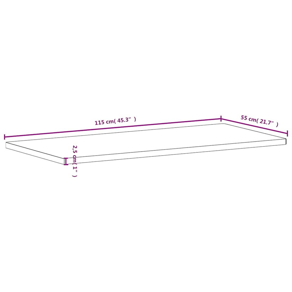 Tablero de escritorio madera maciza de haya 115x55x2,5 cm