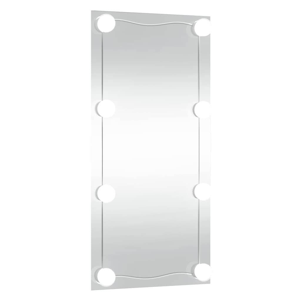 Espejo de pared con luces LED vidrio rectangular 30x60 cm