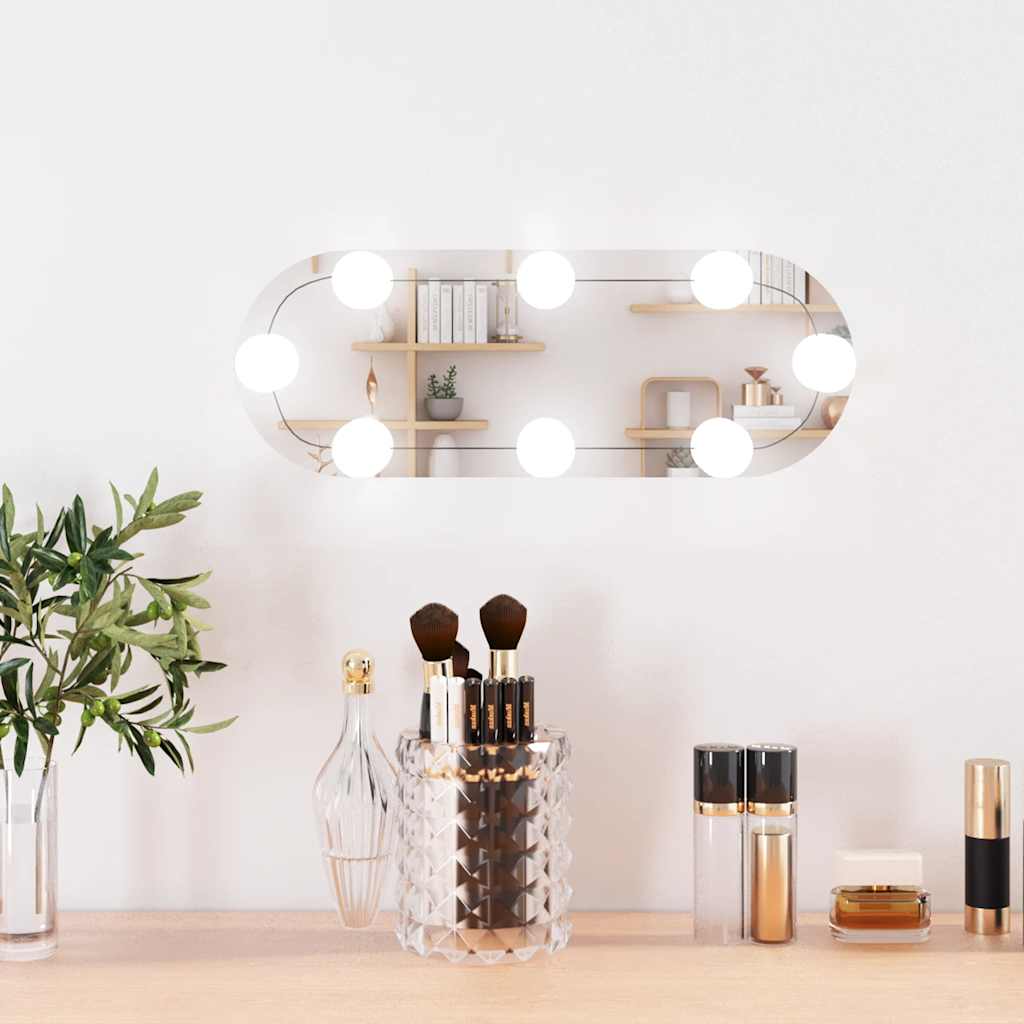 Espejo de pared con luces LED vidrio rectangular 30x60 cm