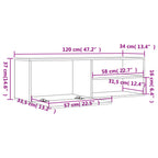 Mueble de TV de madera de ingeniería gris sonoma 120x34x37 cm