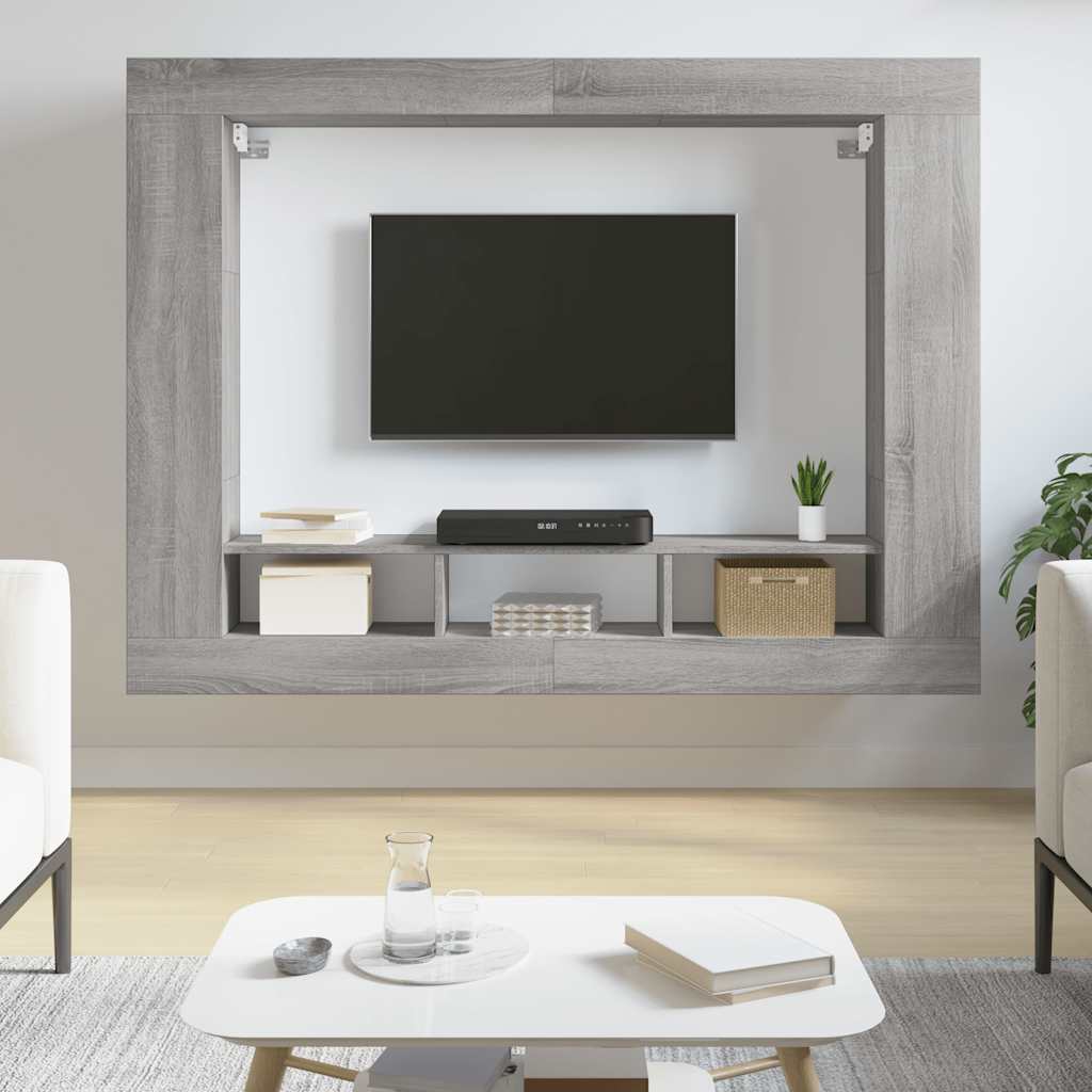 Mueble de pared de TV madera ingeniería envejecida 80x30x30 cm