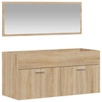 Armario de baño con espejo madera de ingeniería roble Sonoma