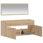 Armario de baño con espejo madera de ingeniería roble Sonoma