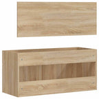 Armario de baño con espejo madera de ingeniería roble Sonoma
