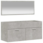 Armario de baño con espejo madera de ingeniería gris hormigón