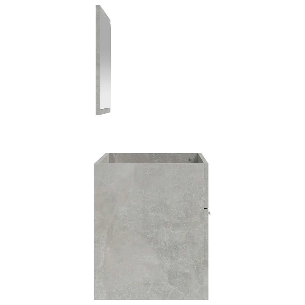 Armario de baño con espejo madera de ingeniería gris hormigón