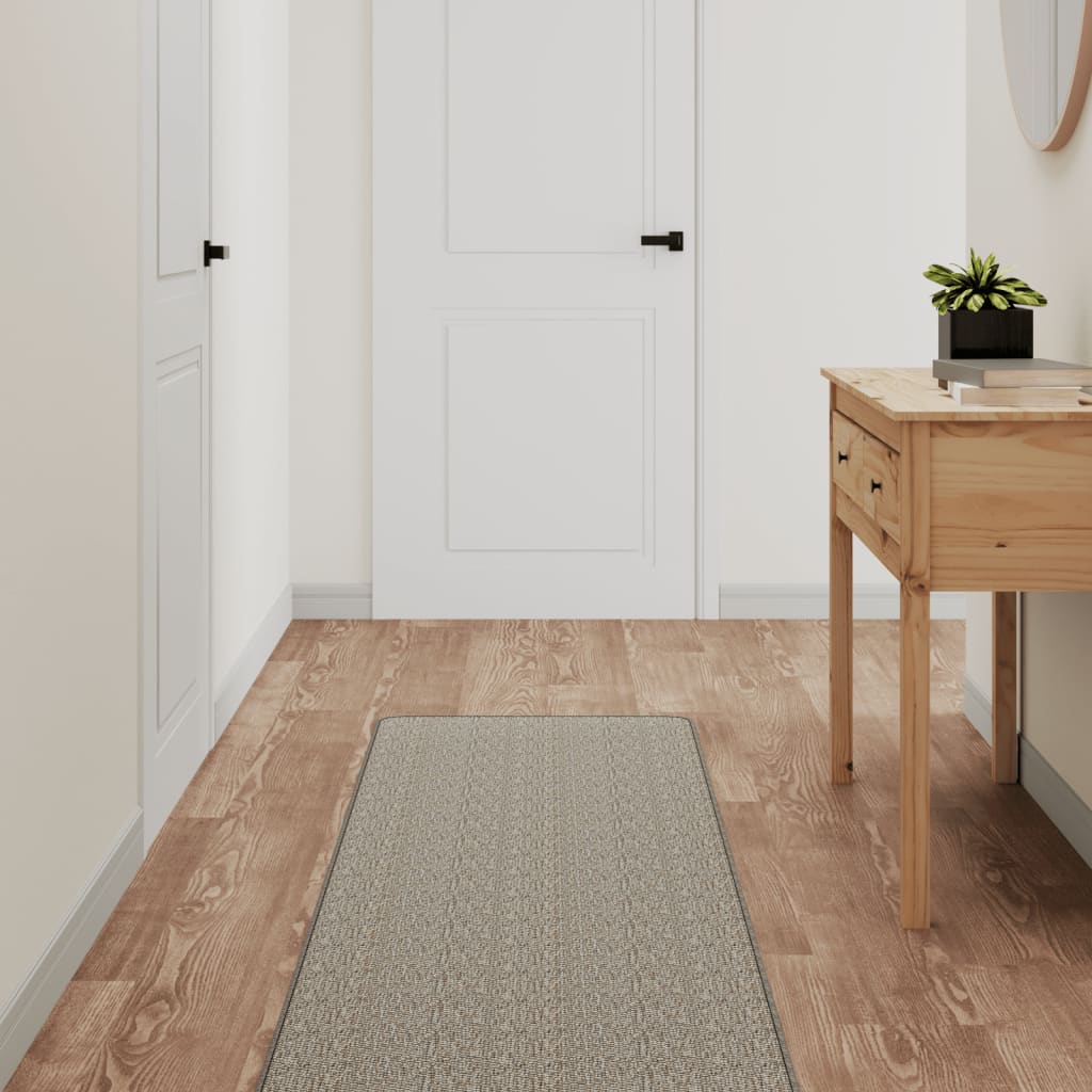 Alfombra de pasillo con aspecto de sisal color arena 50x100 cm