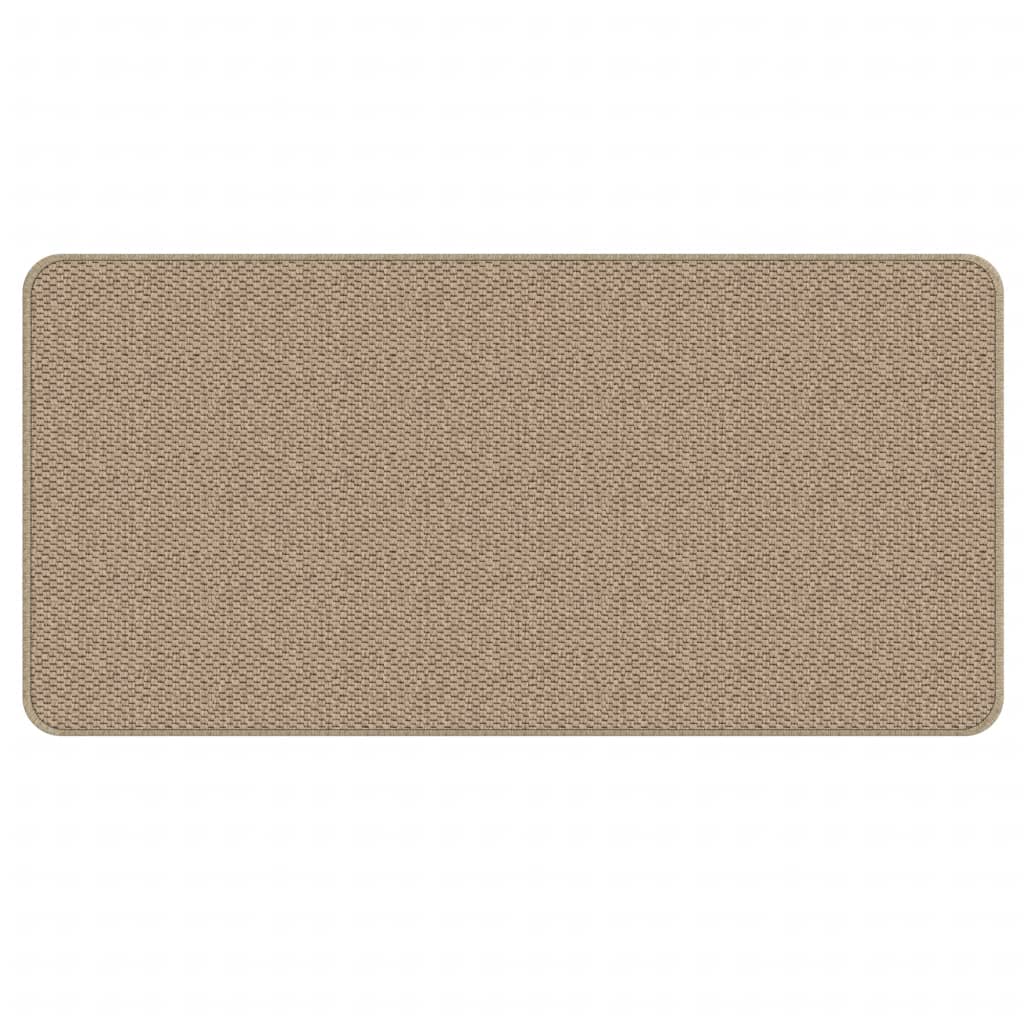 Alfombra de pasillo con aspecto de sisal color arena 50x100 cm