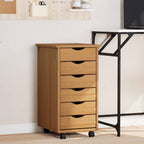 MOSS chest of drawers with casters, solid pine, white