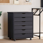 MOSS chest of drawers with casters, solid pine, white